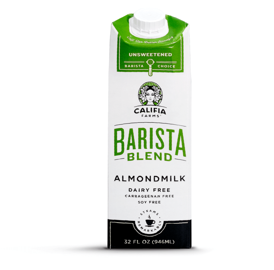 califia farms unsweetened barista almond milk carton