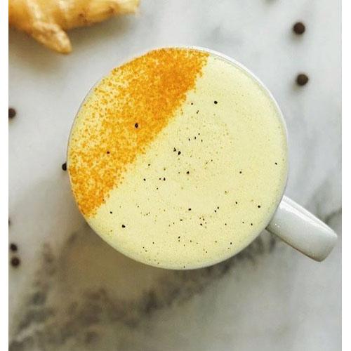 image of golden latte using dona turmeric concentrate