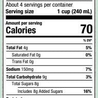 pacific series barista almond milk nutrition information