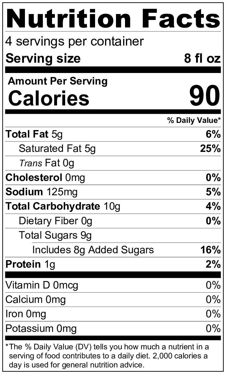 pacific foods barista series coconut milk nutrition facts