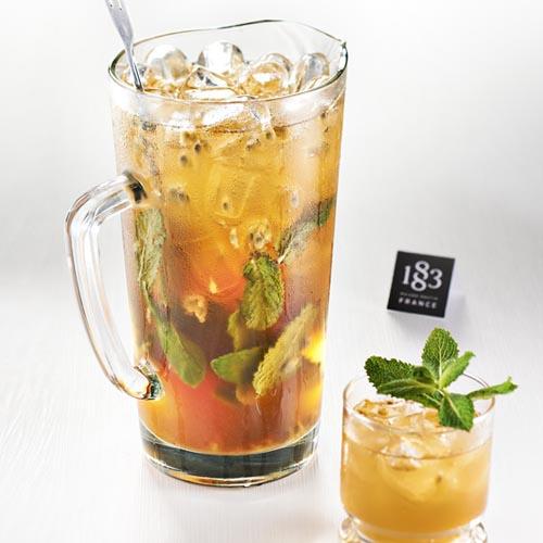 Peach Iced Tea with Routin 1883 Peach Syrup