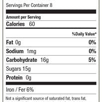 Rishi Organic Turmeric Ginger Chai Nutrition label