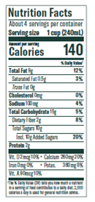 chobani oatmilk plain barista edition nutrition information