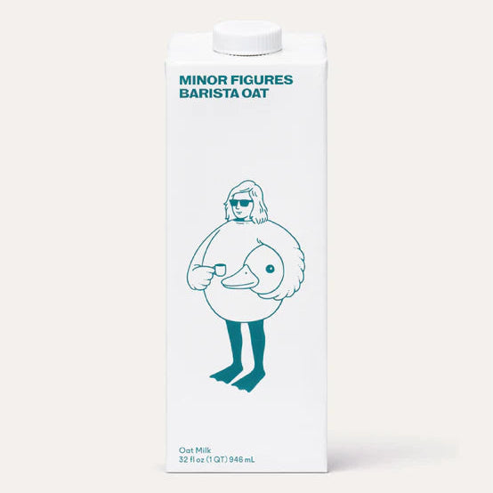 minor figures barista oatmilk closeup of single carton
