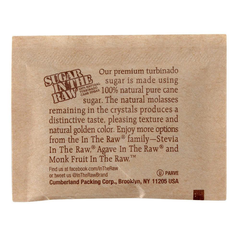 back view of sugar in the raw packet