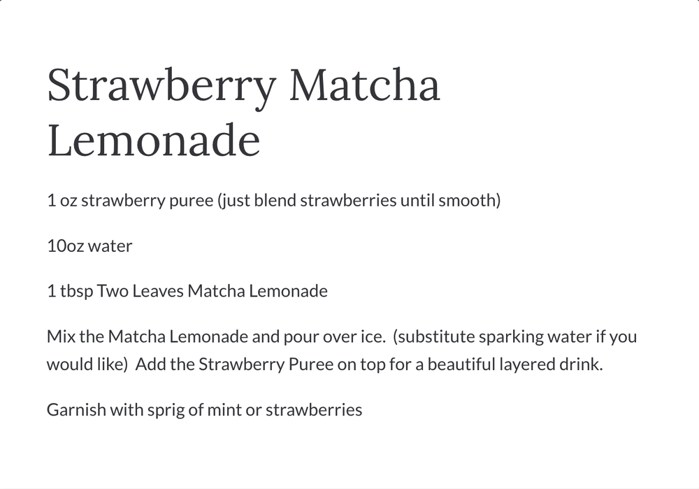 
                  
                    Two Leaves and a Bud Matcha Lemonade
                  
                