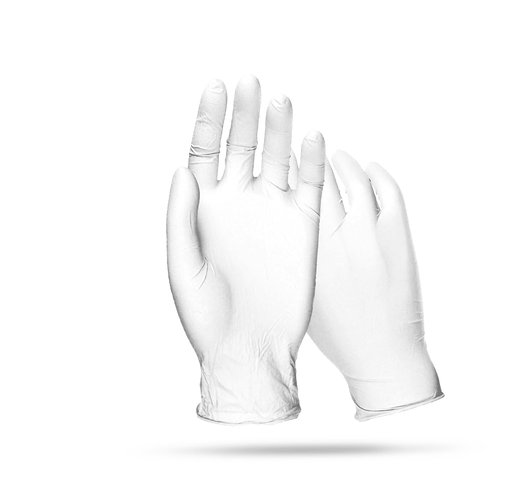 Noble White Latex Powder Free Gloves Medium 100ct