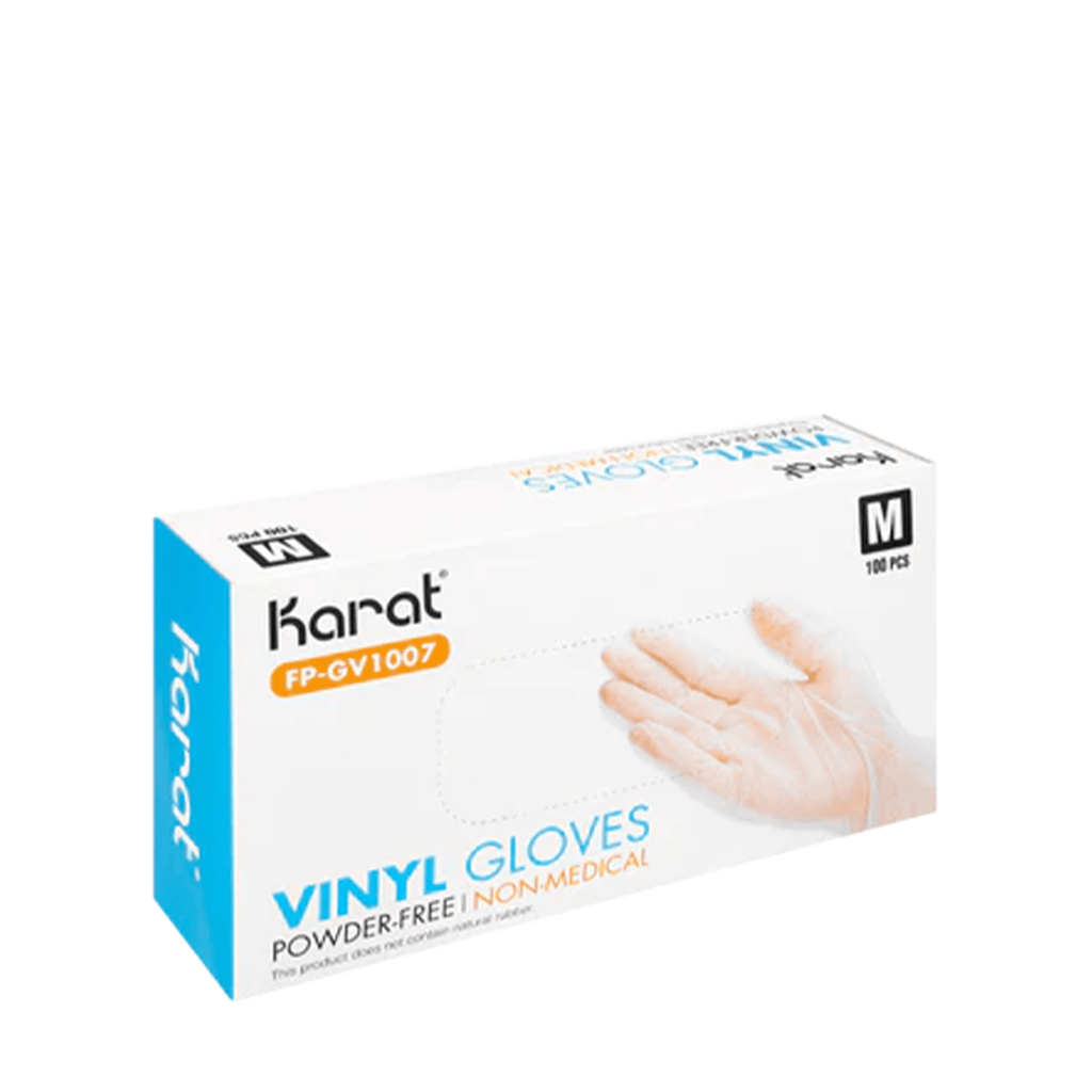 Karat Clear Vinyl Powder-Free Gloves - Medium - 1000ct
