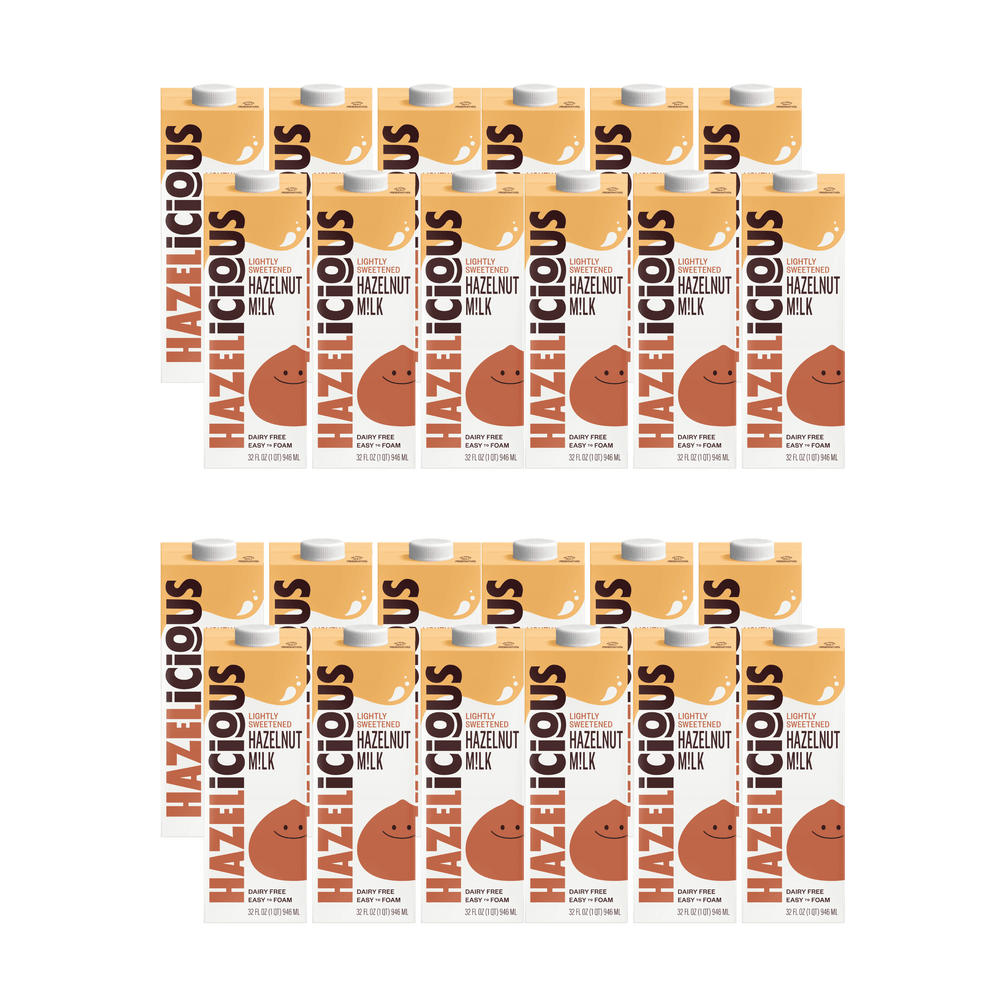 Hazelicious Lightly Sweetened Hazelnut Milk - 4 cases of 6, 32oz cartons (24 cartons)