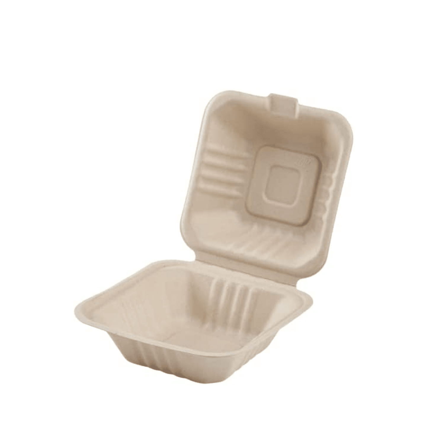 Karat Compostable Bagasse Hinged Container, 6" x 6" 500ct