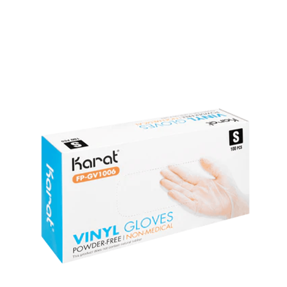 Karat Clear Vinyl Powder-Free Gloves - Small
