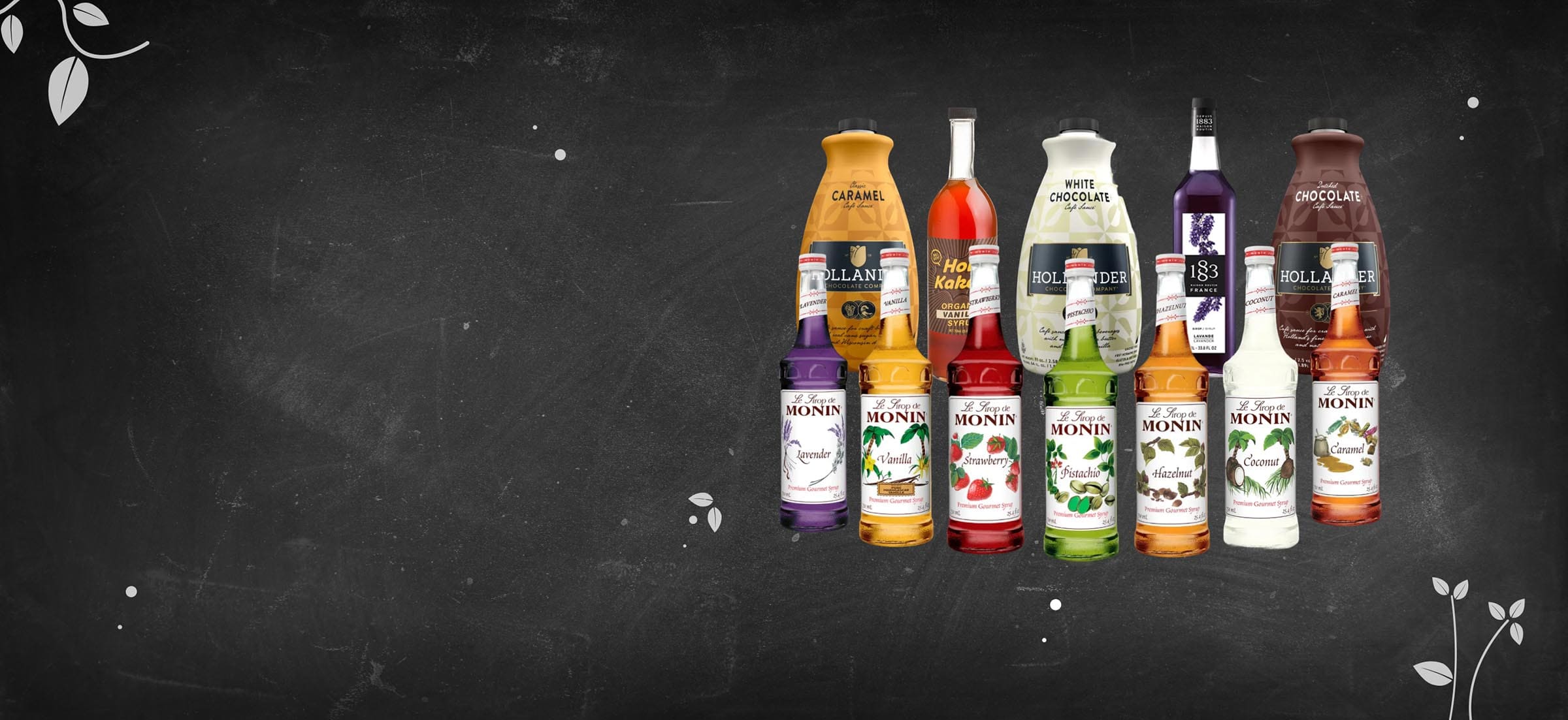 Row of Heinz condiment bottles on a dark background