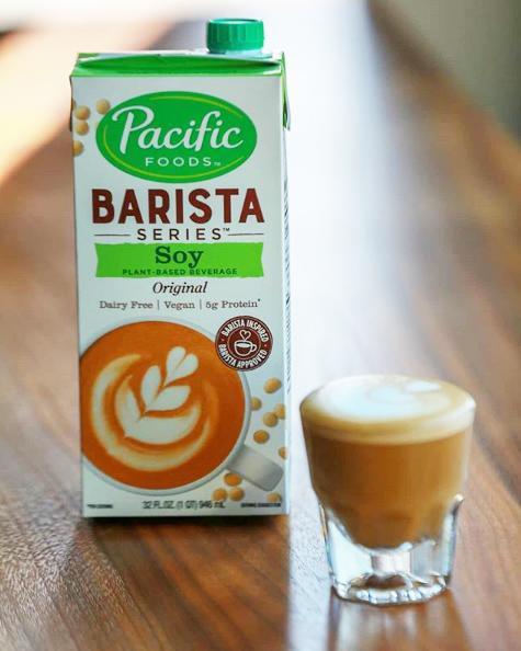 
                  
                    pacific foods barista series soy milk lifestyle image with glass of coffee
                  
                