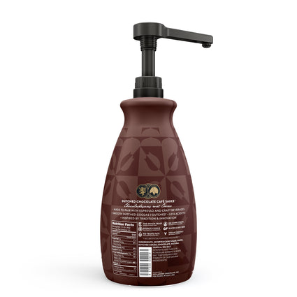 hollander chocolate sweet ground dutched chocolate sauce, rear view, nutrition facts