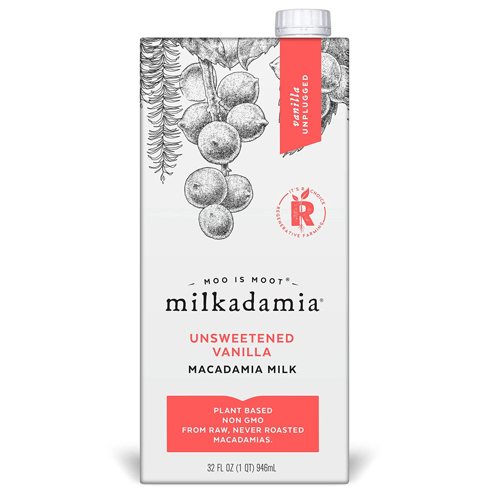 
                  
                    Milkadamia Unsweetened Vanilla Macadamia Nut Milk - 4 cases of 6, 32oz cartons (24 total)
                  
                